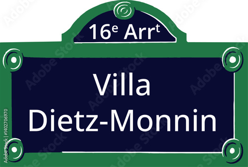 16e Arrt, Elegant Parisian Street Sign