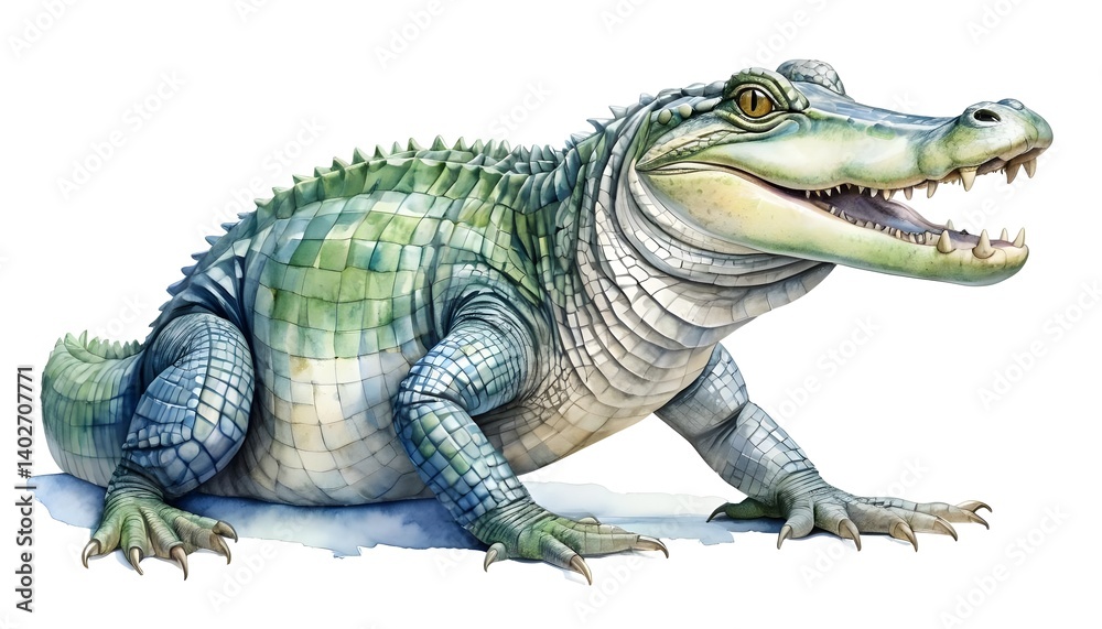 Naklejka premium Watercolor Alligator