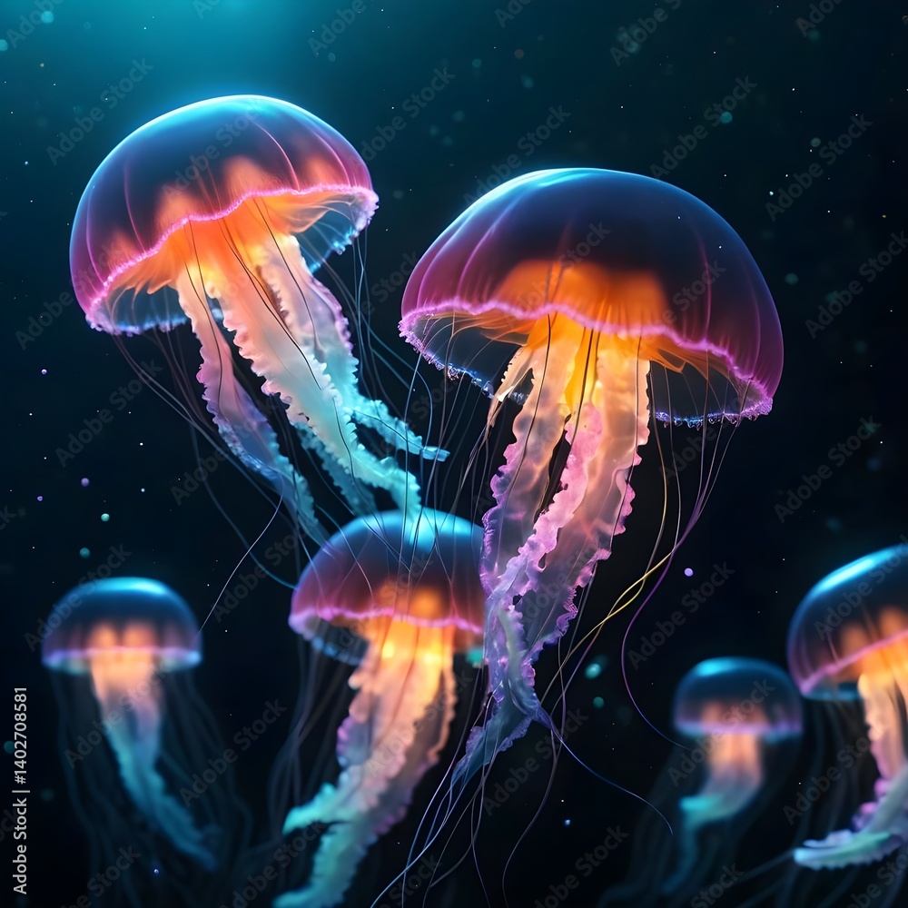 Glowing Jellyfish Swarm Glowing Jellyfish Swarm