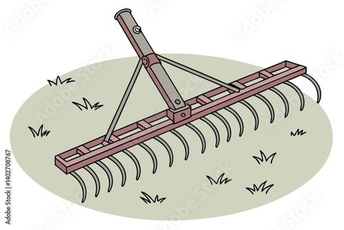 A farming chain harrow tool for soil aeration and leveling, demonstrating modern agricultural practices with an essential tool for preparing fields
