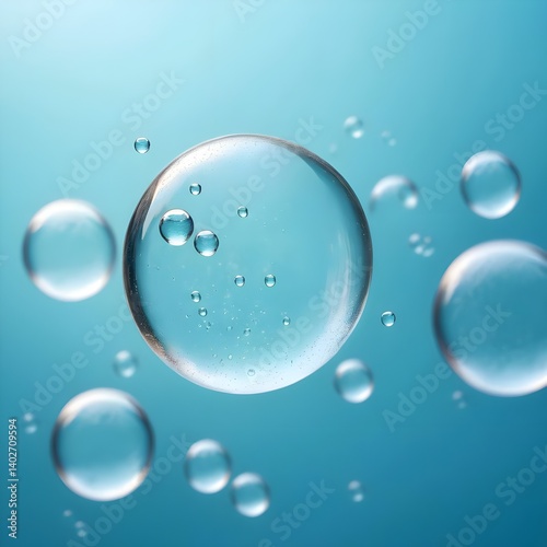 Wallpaper Mural Abstract Water Bubbles on Blue Background Torontodigital.ca