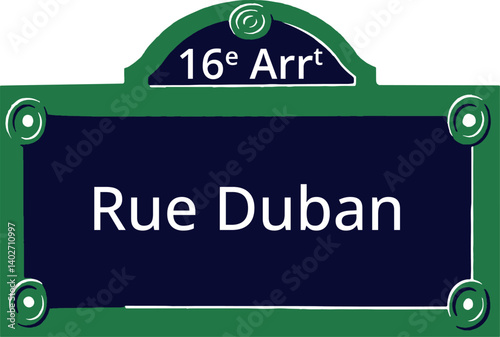 16e Arrt, Elegant Parisian Street Sign
