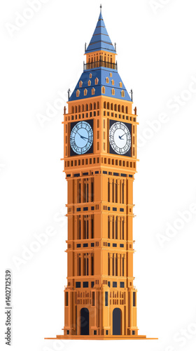 Iconic London Big Ben Vector Illustration for Architectural Design Projects