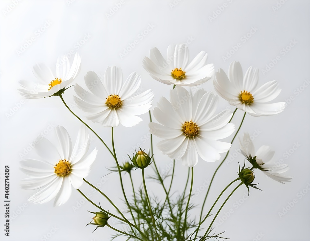 Fototapeta premium Delicate White Cosmos Flowers