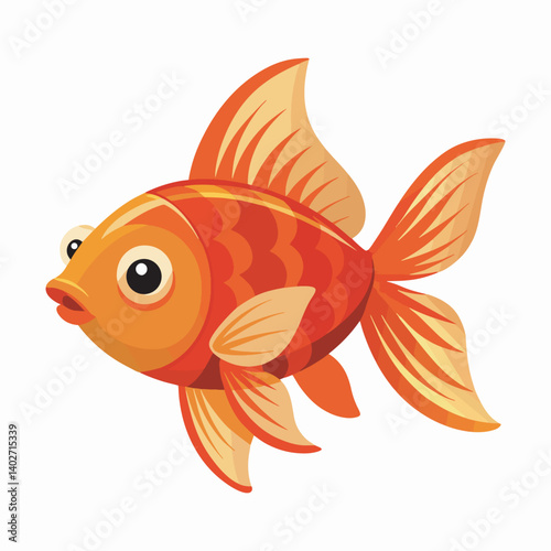 Goldfish vector art and illustration.