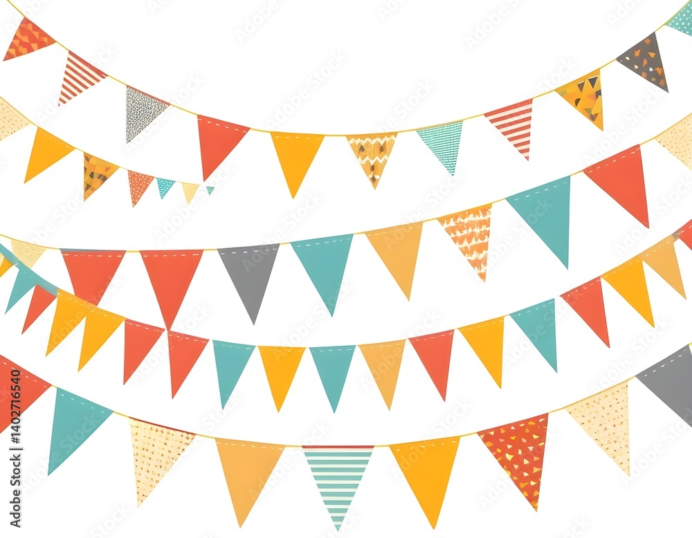 Fototapeta premium Festive Bunting Flags Garland