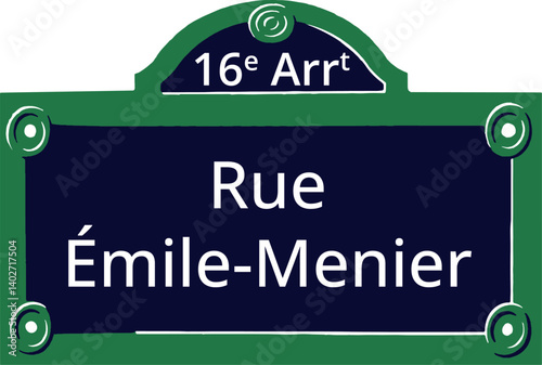 16e Arrt, Elegant Parisian Street Sign