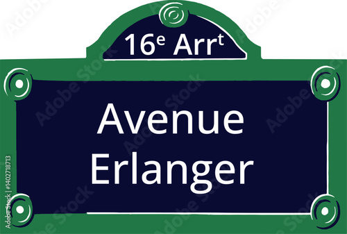 16e Arrt, Elegant Parisian Street Sign