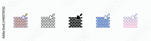 Mason�s Line icons set in different style vector stock 