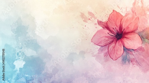 Soft watercolor flowers in pastel hues, evoking gentle beauty and serenity.