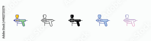 Caulking Gun icons set in different style vector stock 