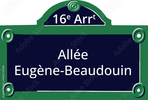 16e Arrt, Elegant Parisian Street Sign