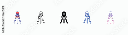 Laser Level icons set in different style vector stock 
