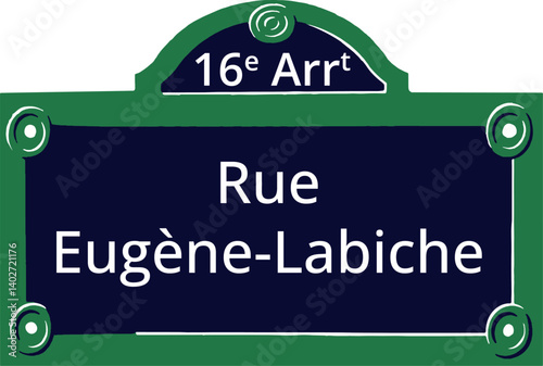 16e Arrt, Elegant Parisian Street Sign
