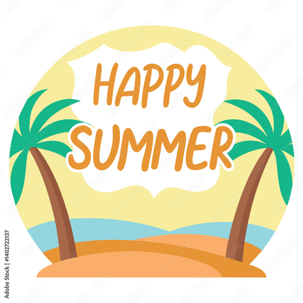 Naklejka premium Summer vibes vector illustration. 