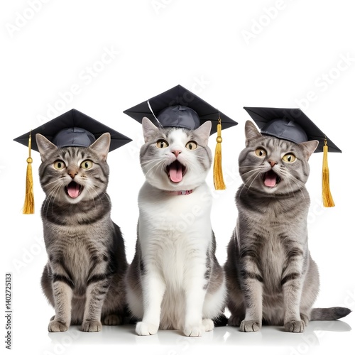 Three Graduated Cats