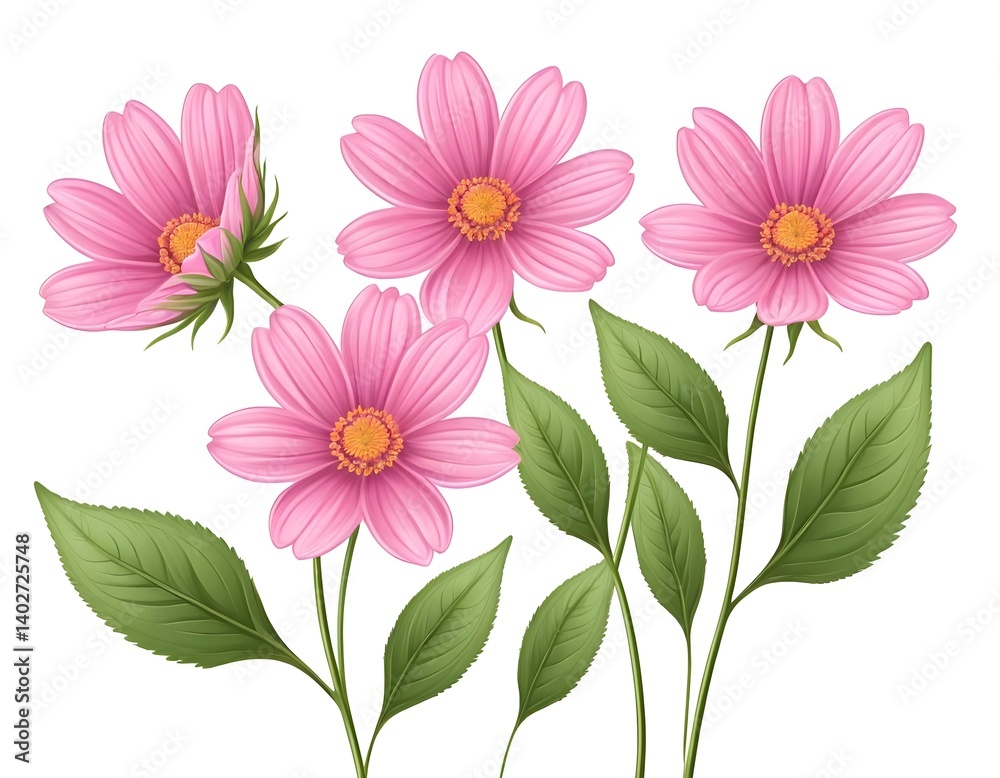 Obraz premium Pink Cosmos Flowers Bouquet