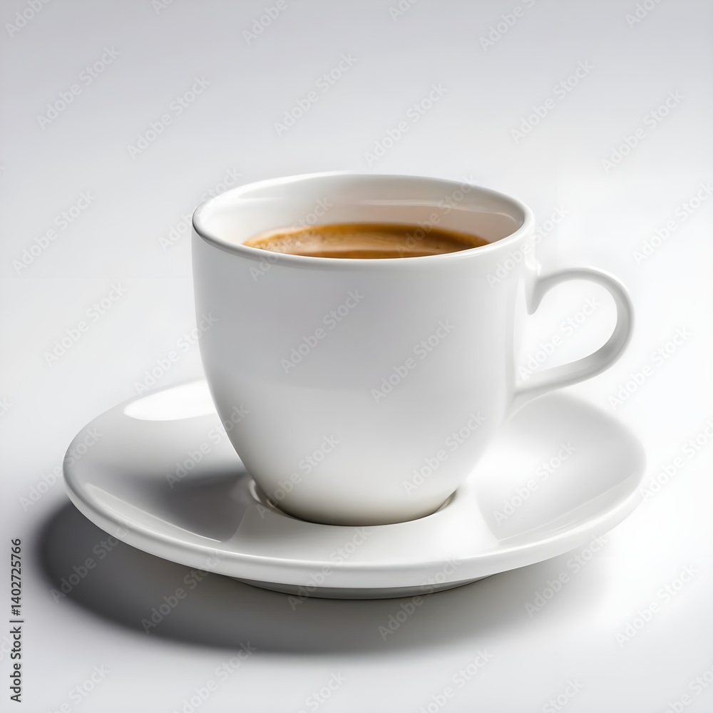 Espresso in White Cup and Saucer Espresso in White Cup and Saucer