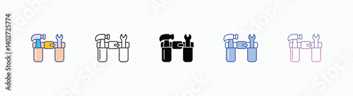 Tool Belt icons set in different style vector stock 