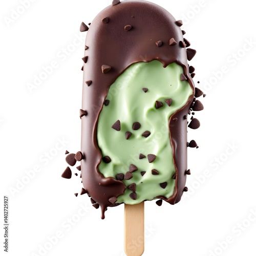 Melting Mint Chocolate Chip Ice Cream Bar