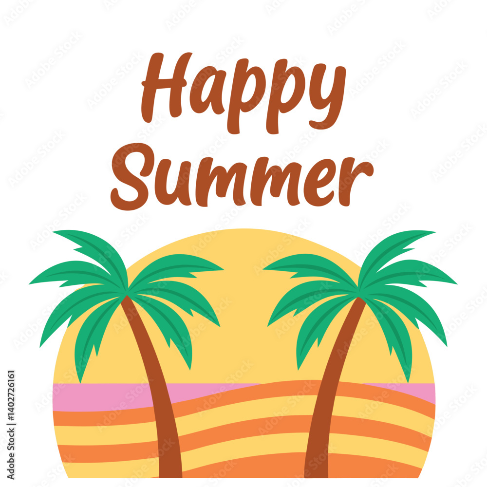 Fototapeta premium Summer vibes vector illustration. 