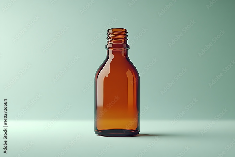 Amber Glass Bottle Mockup. Amber Glass Bottle Mockup.