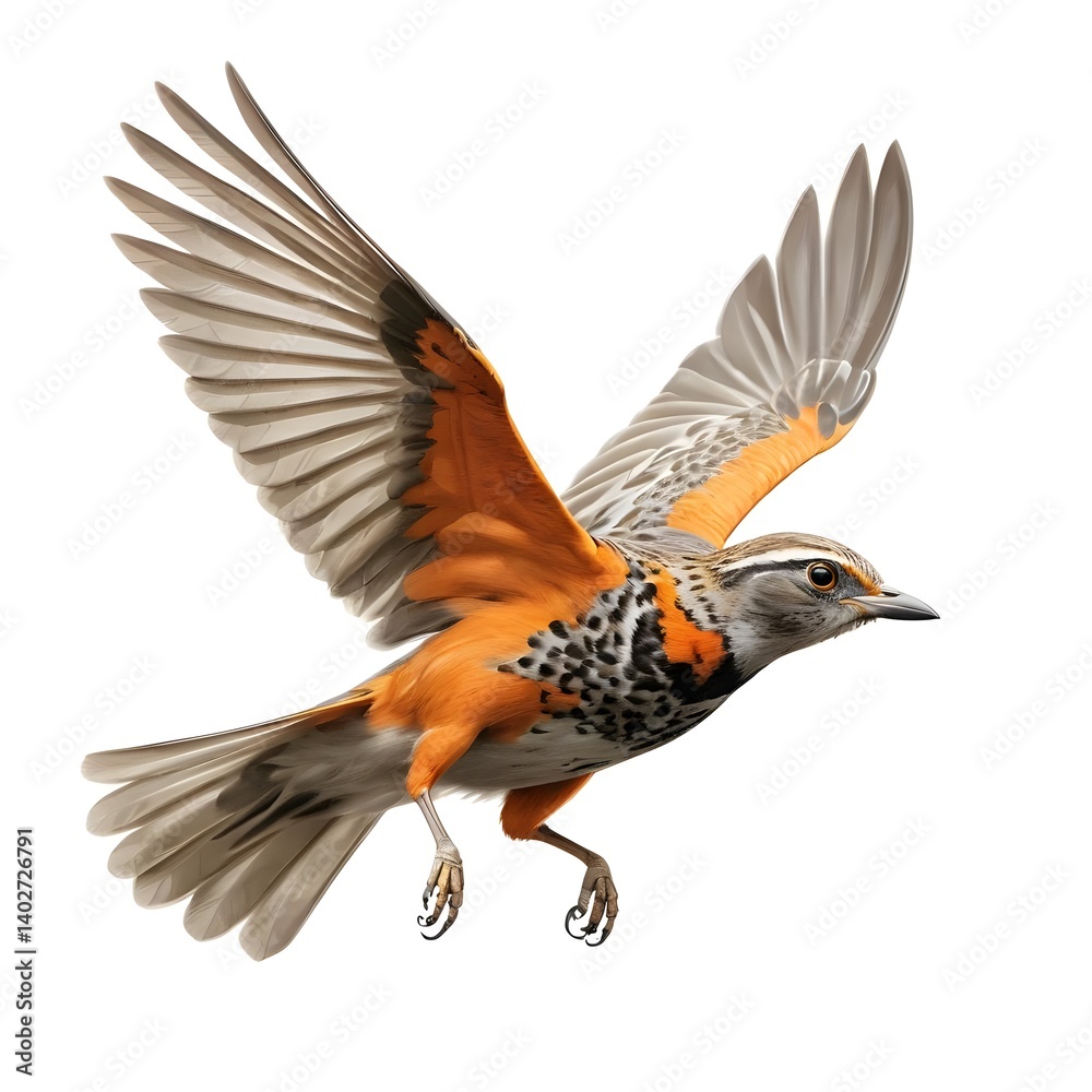 Fototapeta premium Orange-breasted Chat in Flight