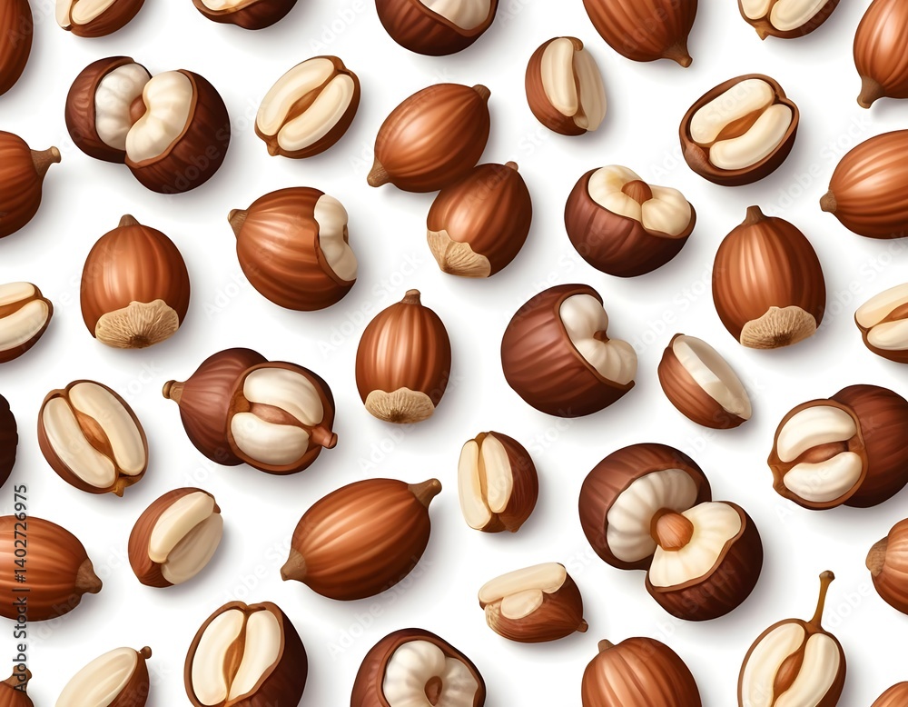 Hazelnut Seamless Pattern Hazelnut Seamless Pattern