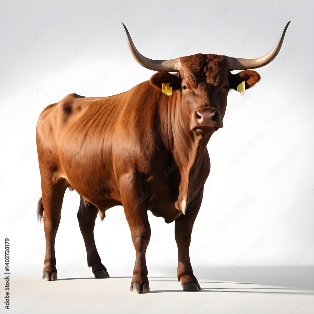 Naklejka premium Majestic Brown Bull