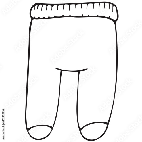 rompers, little cute newborn clothes, pants, cute children s black and white vector coloring, line art, outline