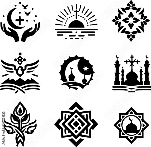 vector sketch illustration silhouette design icon logo symbol mascot religious and cultural religion  