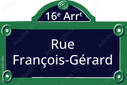 16e Arrt, Elegant Parisian Street Sign