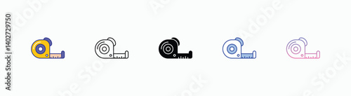 Tape Measure icons set in different style vector stock 