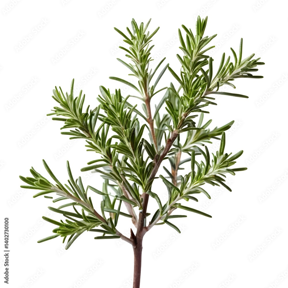 Fototapeta premium Fresh Rosemary Sprig Isolated on White