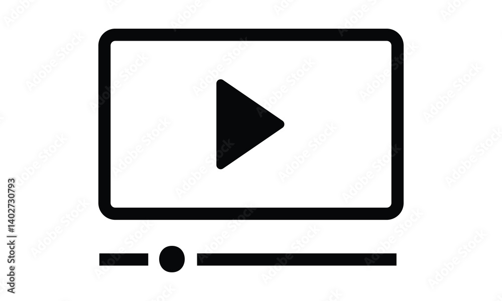 Video player or web player simple icon, Movie, cinema, entertainment. Video player, app, web, streaming vector icon. vector illustration. Video player or web player simple icon, Movie, cinema, entertainment. Video player, app, web, streaming vector icon. vector illustration.