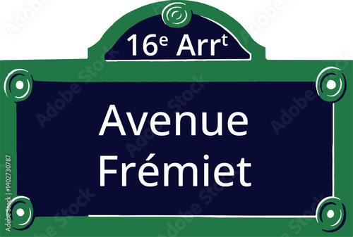 16e Arrt, Elegant Parisian Street Sign