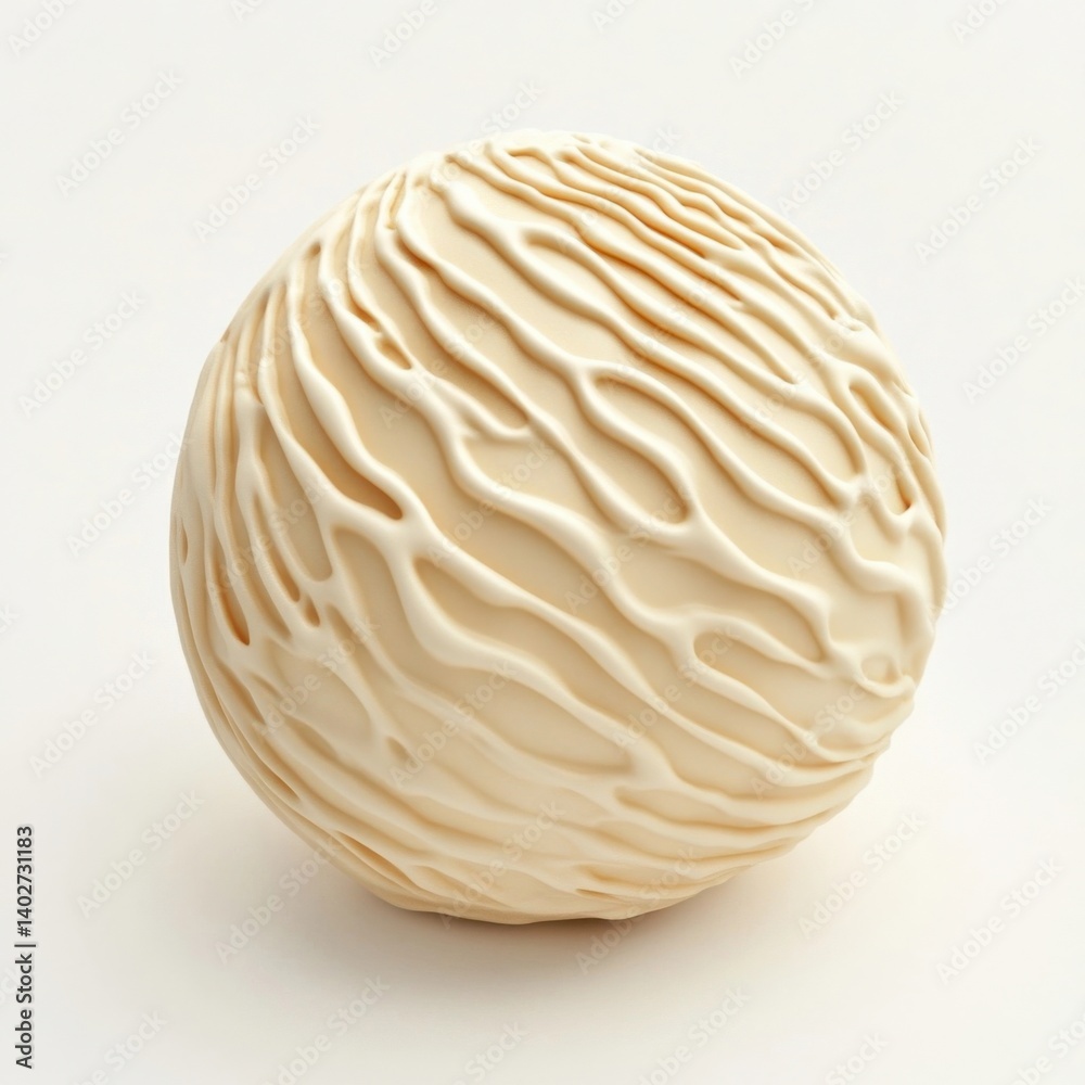 A creamy smooth scoop of vanilla ice cream with a soft, textured surface, isolated white background A creamy smooth scoop of vanilla ice cream with a soft, textured surface, isolated white background