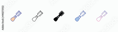Chisel icons set in different style vector stock 