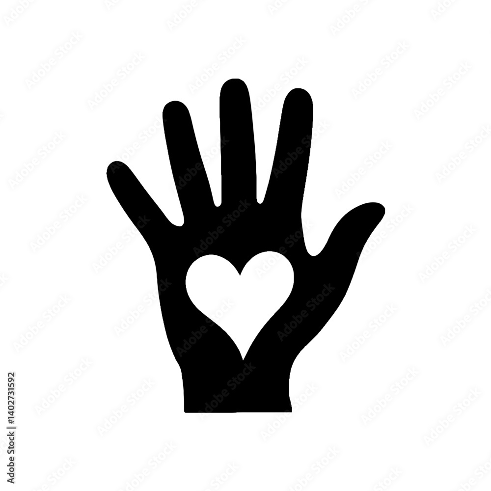 Hand Heart Silhouette Vector SVG Design Hand Heart Silhouette Vector SVG Design