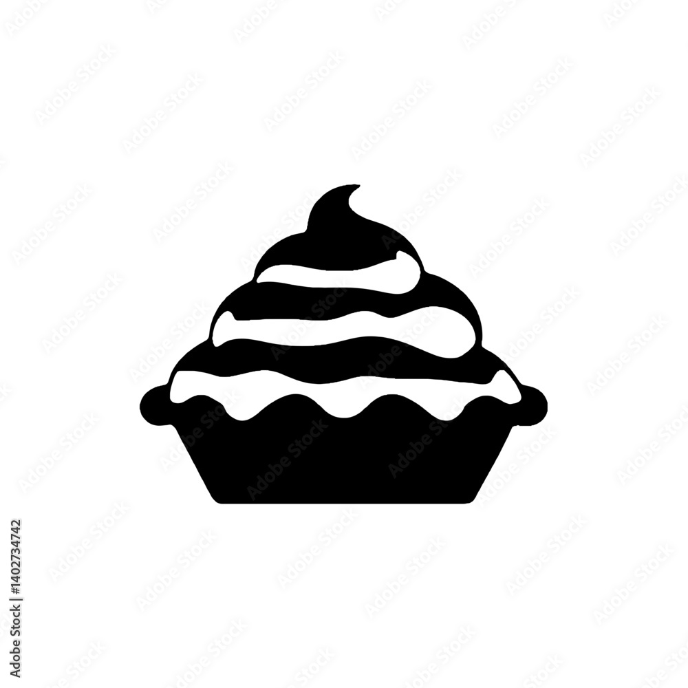 Whipped Cream Pie Silhouette Vector SVG Design Whipped Cream Pie Silhouette Vector SVG Design