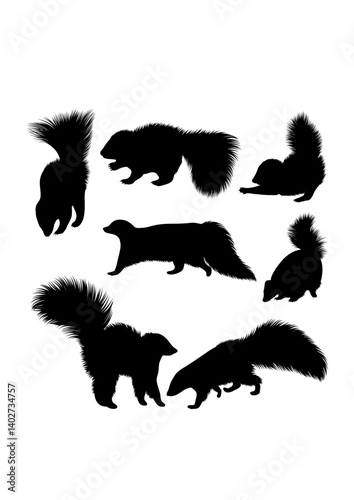 Skunk small animal silhouettes