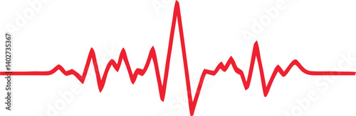 Red Heartbeat love and electrocardiogram