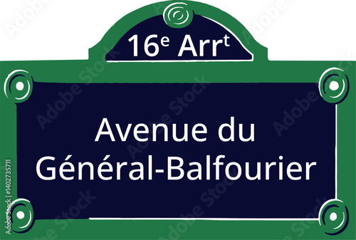 16e Arrt, Elegant Parisian Street Sign