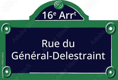16e Arrt, Elegant Parisian Street Sign