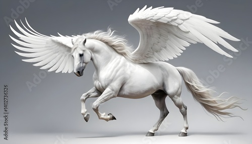 Majestic White Pegasus Horse with Wings