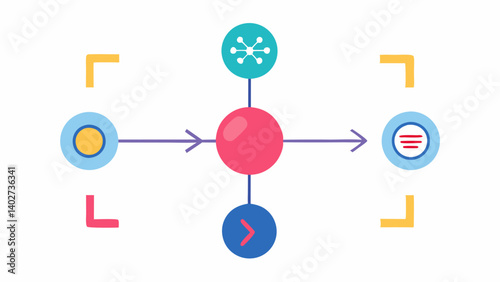 Regulatory Network Diagram A simple network diagram depicting interactions between transcription factors and target genes with arrows indicating activation and inhibition pathways.