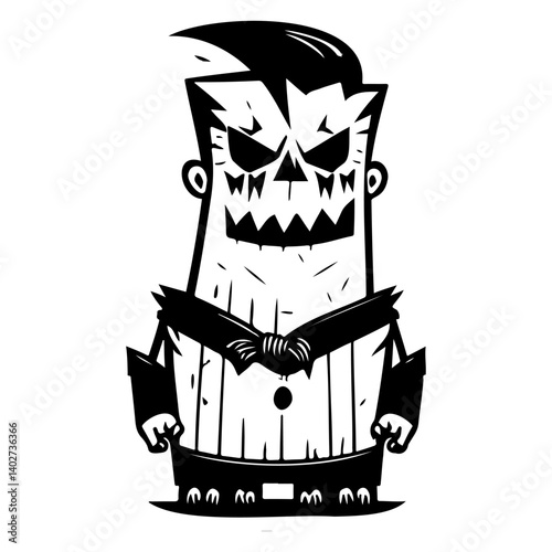 Stylized Halloween Character Silhouette Illustration