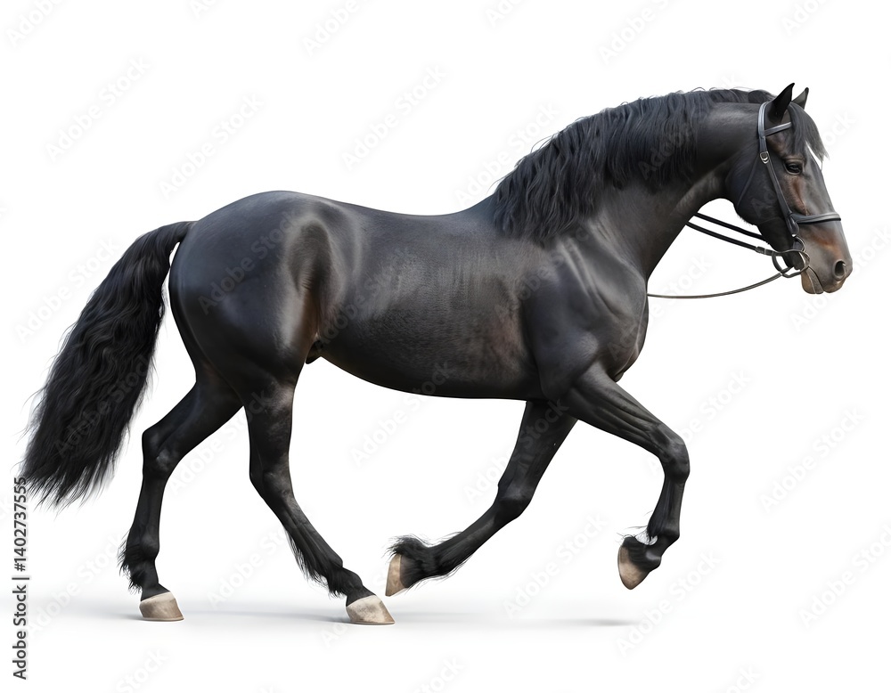 Fototapeta premium Black Stallion in Motion