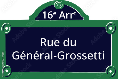 16e Arrt, Elegant Parisian Street Sign