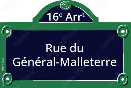 16e Arrt, Elegant Parisian Street Sign